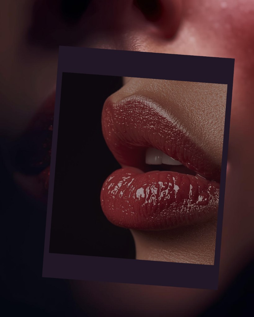 Close-up of lips symbolizing sensuality and orgasm